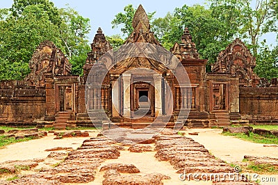 Tempel Banteay Srei in Angkor Stock Photo