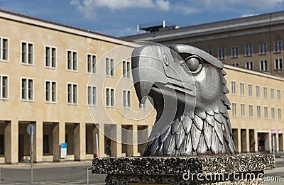 tempelhof Airfield, Berlin, Germany: 15th August 2018: Eagle Head on display in Eagle Square Editorial Stock Photo