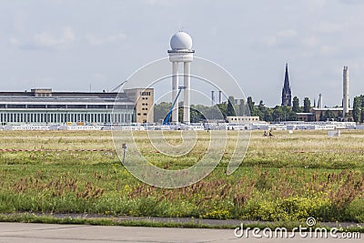 Tempelhofer feld old airport berlin germany Editorial Stock Photo