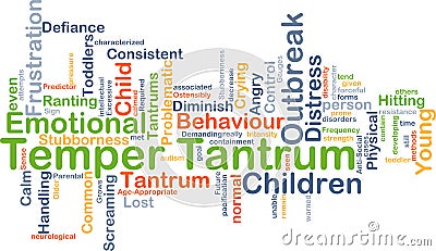 Temper tantrum background concept Cartoon Illustration