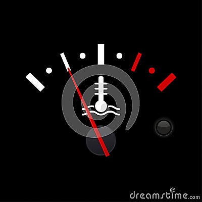 Temperature car gauge scale on black background. Low temperature Vector Illustration