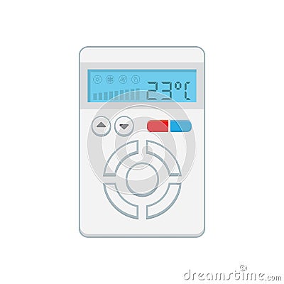 Temperature controller, electronic thermostat with a screen. Vector Illustration