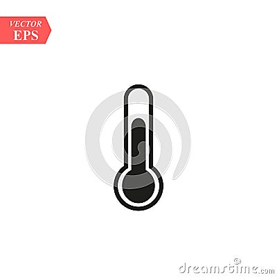 Temperature flat vector icon. Chill symbol concept isolated. Medicine thermometer. Weather, hot and cold climate in trendy style f Cartoon Illustration