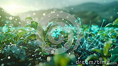 A temperature and humidity sensor network powered by 5G enables farmers to monitor microclimates within their fields and Stock Photo