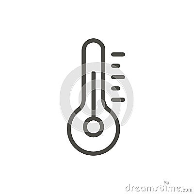 Temperature icon vector. Line thermometer symbol. Vector Illustration