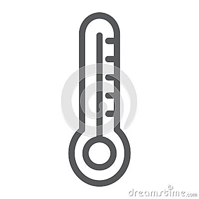 Temperature line icon, measurement and scale, thermometer sign, vector graphics, a linear pattern on a white background. Vector Illustration