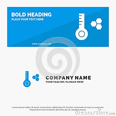 Temperature, Temperature Meter, Thermometer SOlid Icon Website Banner and Business Logo Template Vector Illustration