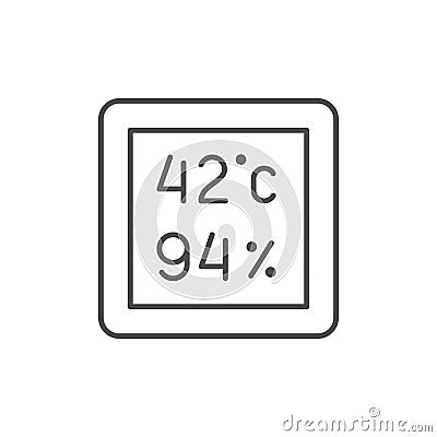 Temperature sensor line outline icon Vector Illustration