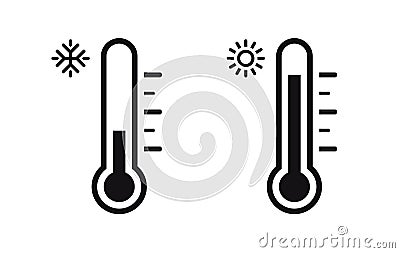 Temperature Symbol Set .Three vector thermometer showing the temperature Vector Illustration