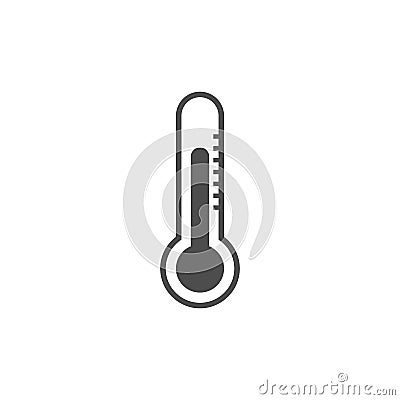 Temperature, thermometer icon, vector illustration. Flat design Cartoon Illustration