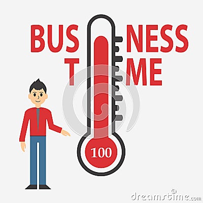 Temperature thermometers Business Day Concept design vector Vector Illustration