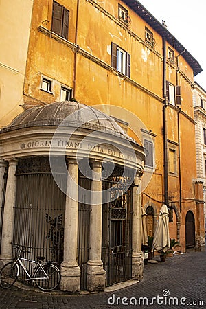 Tempietto del carmelo in the old ghetto of Rome Stock Photo