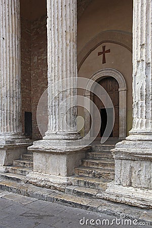 Tempio di minerva and ancient ruins in Assisi Stock Photo