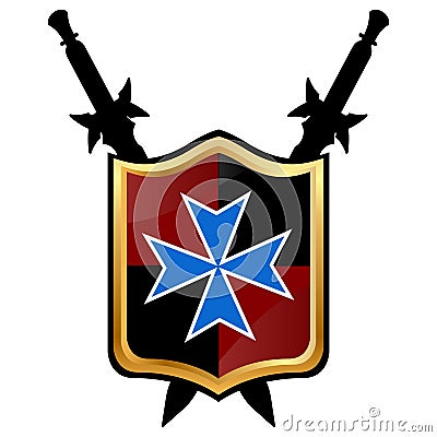 Templar Shield icon. Stock Photo