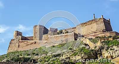 The Templar castle of Monzon. Of Arab origin 10th century Huesca Spain Stock Photo