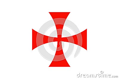 Templar cross. Patea cross red symbol of the Order of the Templar. Spiritual chivalric order founded in the Holy Land in 1119 Vector Illustration