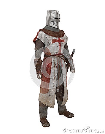 Templar Knight Armor Isolated Stock Photo