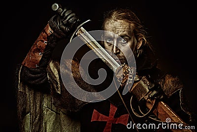 Templar knight portrait Stock Photo