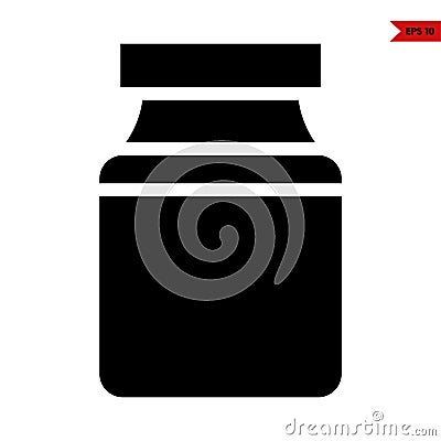 illustration of pill bottle glyph icon Vector Illustration