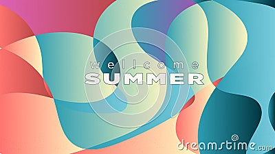 abstact dynamic fluid wave of vintage gradient for wellcome summer Vector Illustration