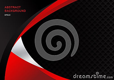 Template abstract red and black contrast corporate business curves background with squares pattern texture and copy space. You can Vector Illustration