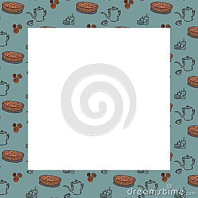 Template with autumn attributes for food recipes, cooking Vector Illustration