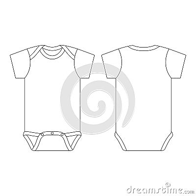 Template baby onesie unisex vector illustration Vector Illustration