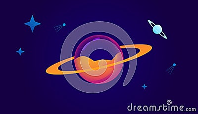 Template for banners. Space research. Transparent planet Stock Photo