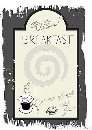 Template for breakfast menu Vector Illustration