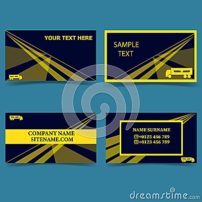 Template-for-business-trucking-business-business-card-modern-design Vector Illustration