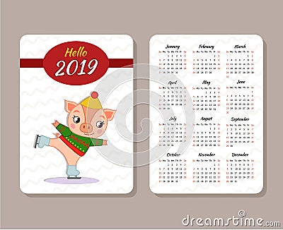Template of calendar Vector Illustration