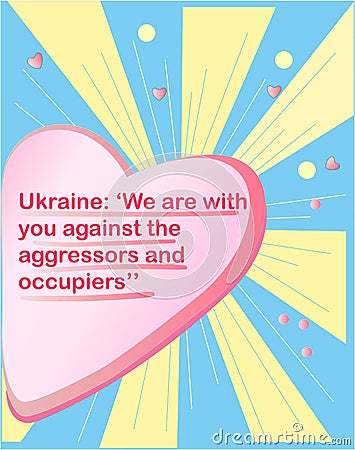 TEMPLATE . Card. Ukraine concept.Protection of Ukraine from Russian attack Stock Photo