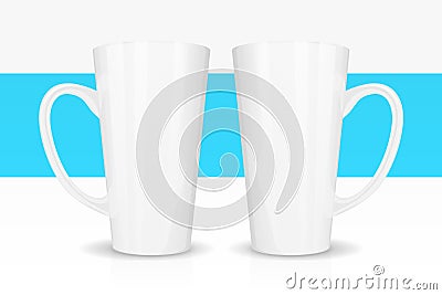 Template ceramic white mug with Cartoon Illustration
