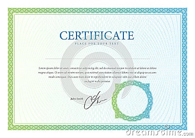 Template certificate, currency and diplomas. Vector Illustration