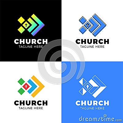 Template christian logo, emblem for school, college, seminary, church, organization Vector Illustration