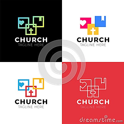 Template christian logo, emblem for school, college, seminary, church, organization Vector Illustration