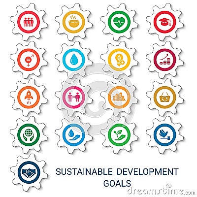 Icons Set .Sustainable Development Goals. Vector Illustration
