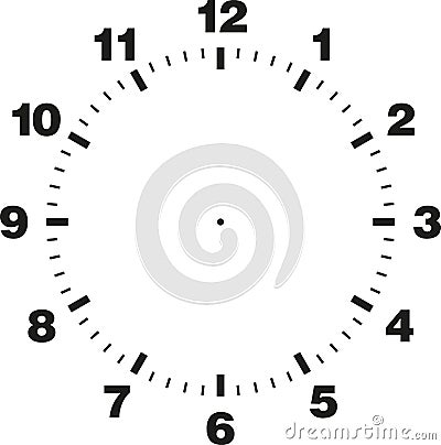 Template of clock dial Vector Illustration