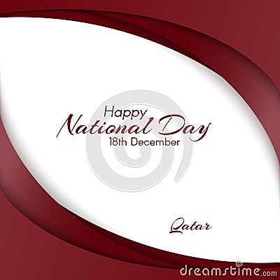 Template with colors of the national flag of Qatar with the text of Happy National Day Vector Illustration