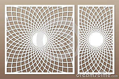 Template for cutting. Mandala, Arabesque pattern. Laser cut. Set Vector Illustration