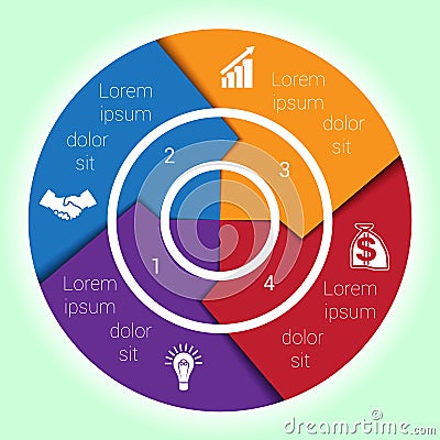 Template cyclic diagramme for Infographic four position Vector Illustration