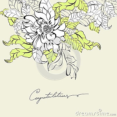 Template for decorative card Vector Illustration