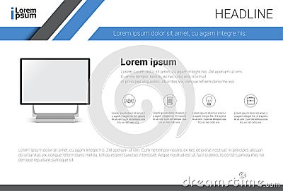 Template Design Brochure, Annual Report, Magazine, Poster, Corporate Presentation, Portfolio, Flyer With Copy Space Vector Illustration