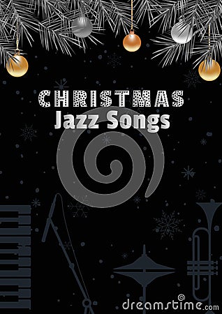 Template Design Poster Christmas Jazz vector Vector Illustration