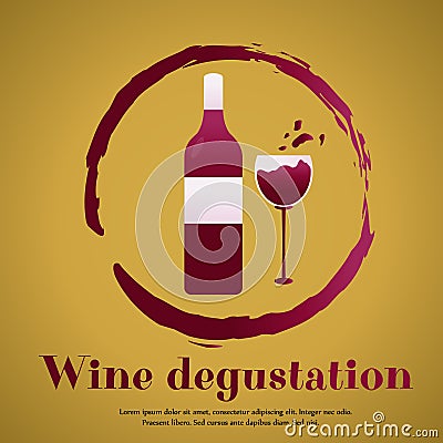 Template design suitable for wine tasting invitation or party Vector Illustration