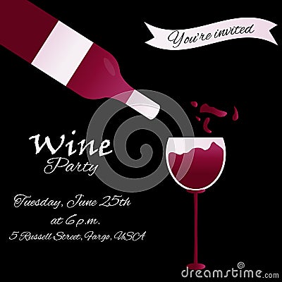 Template design suitable for wine tasting invitation or party Vector Illustration