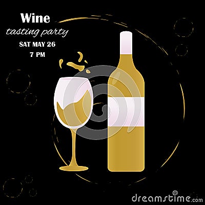 Template design suitable for wine tasting invitation or party Vector Illustration