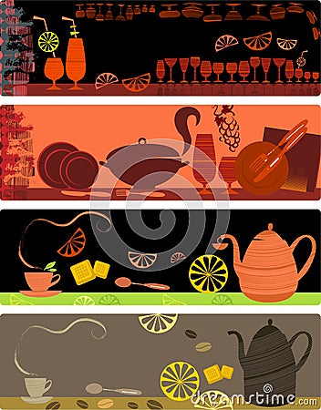 Template designs of cafe banners Vector Illustration