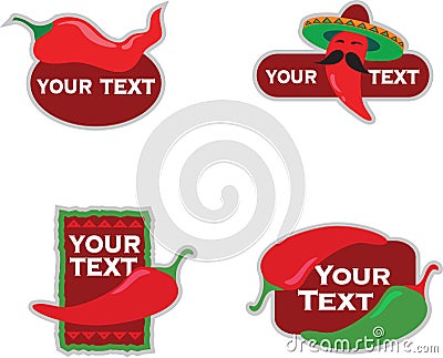 Template designs of icons for Mexican food Vector Illustration