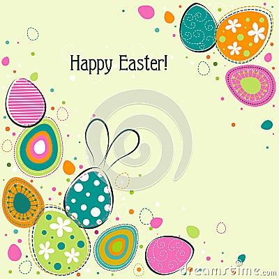 Template Easter greeting card, vector Vector Illustration